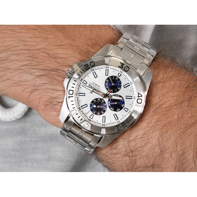Orologio Uomo Multifunzione In Acciaio Con Finitura PVD Blu - FE.F20445/2